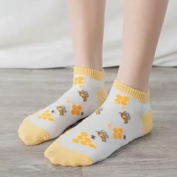 Bee Striped ankle New Socks yellow black - Picture 3 of 4